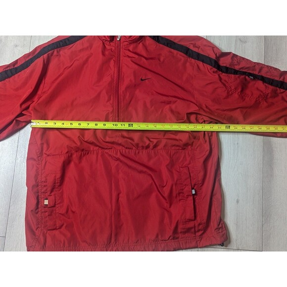 Vintage Nike Windbreaker Pullover Red 1/4 Q Zip Jacket Adult Large Vented 90's - Picture 10 of 11